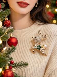 Cute Deer Brooch For Women, High-End Elegant Versatile Exquisite Brooch Pin, Luxury Clothing Accessory - Multicolor - View 2