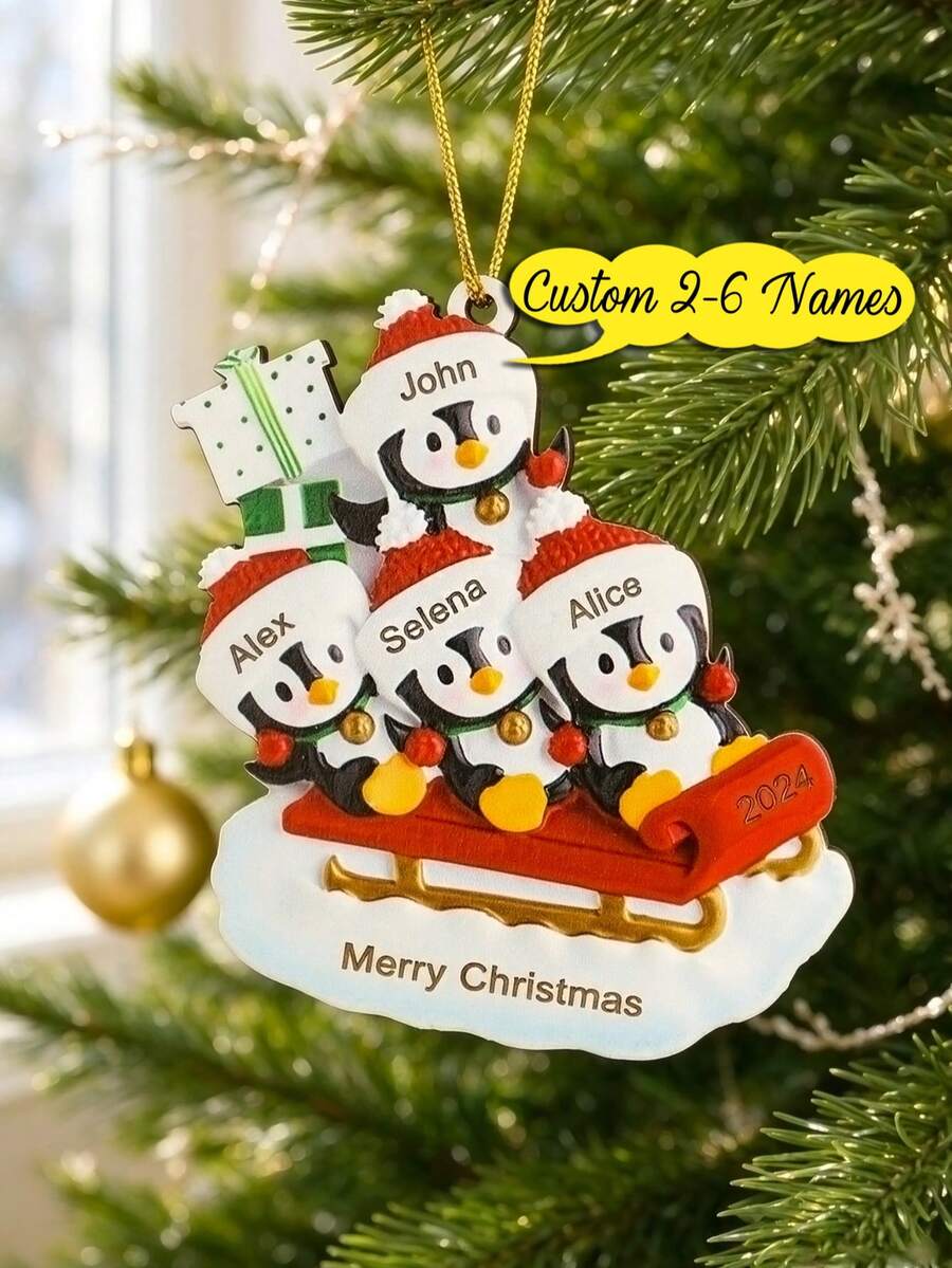 1 Peça Enfeite de Natal Personalizado para Pendurar, Pingente Decorativo de Árvore de Natal, Nome de Membro da Família Personalizado, Presente para Mãe, Presente para Avó, Presente dos Netos para a Avó, Decoração de Feriado, Lembrança Familiar Decoração de Casa, Decoração de Quarto de Natal 2026 - Multicolorido - Visão 1