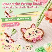 Perler Bead Press Pen Long Needle Version, Can Hold 30-45 Beads At Once, Handmade DIY Perler Bead Speed-Up Tool, Macaron Color Perler Bead Filling Pen, Quick Bead Arrangement, Pixel Art DIY Handmade Tool Accessory, Spring-Loaded Press Structure, Comfortable Grip, Macaron Fresh Color Scheme, Not Easy To Get Hand Sore During Long-Term Handmade Crafting, Compatible With Perler Beads, Used To Make Pixel Art, Keychains, Fridge Magnets, 3D Handmade Models, Suitable For Parent-Child Crafts, Art Class Activities - Multicolor - View 7