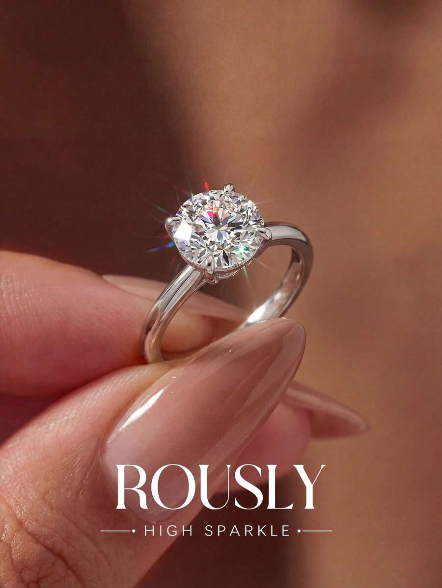 1ct-2ct-3ct Sparkling Round Ring, Engagement Ring, Wedding Ring, Women's Promise Ring, Eternity Ring, Exquisite Jewelry Gift