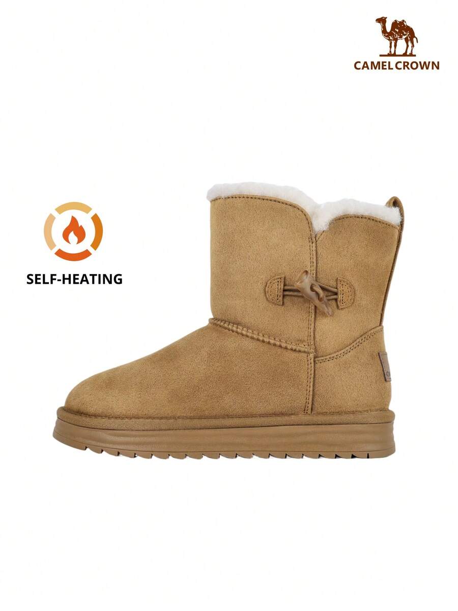 CAMEL CROWN Women's Snow Boots, New Winter Style, Fleece Lining, Warm & Thick, Cold-Proof & Anti-Slip, Casual Ankle Boots - Camel - View 1