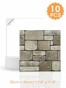 1/10/20Pcs 3D Faux Stone Wall Stickers, Peel And Stick Wall Panels, Self Adhesive Decorative Wall Tiles For Home Interior Decor - Wall Stickers - View 20