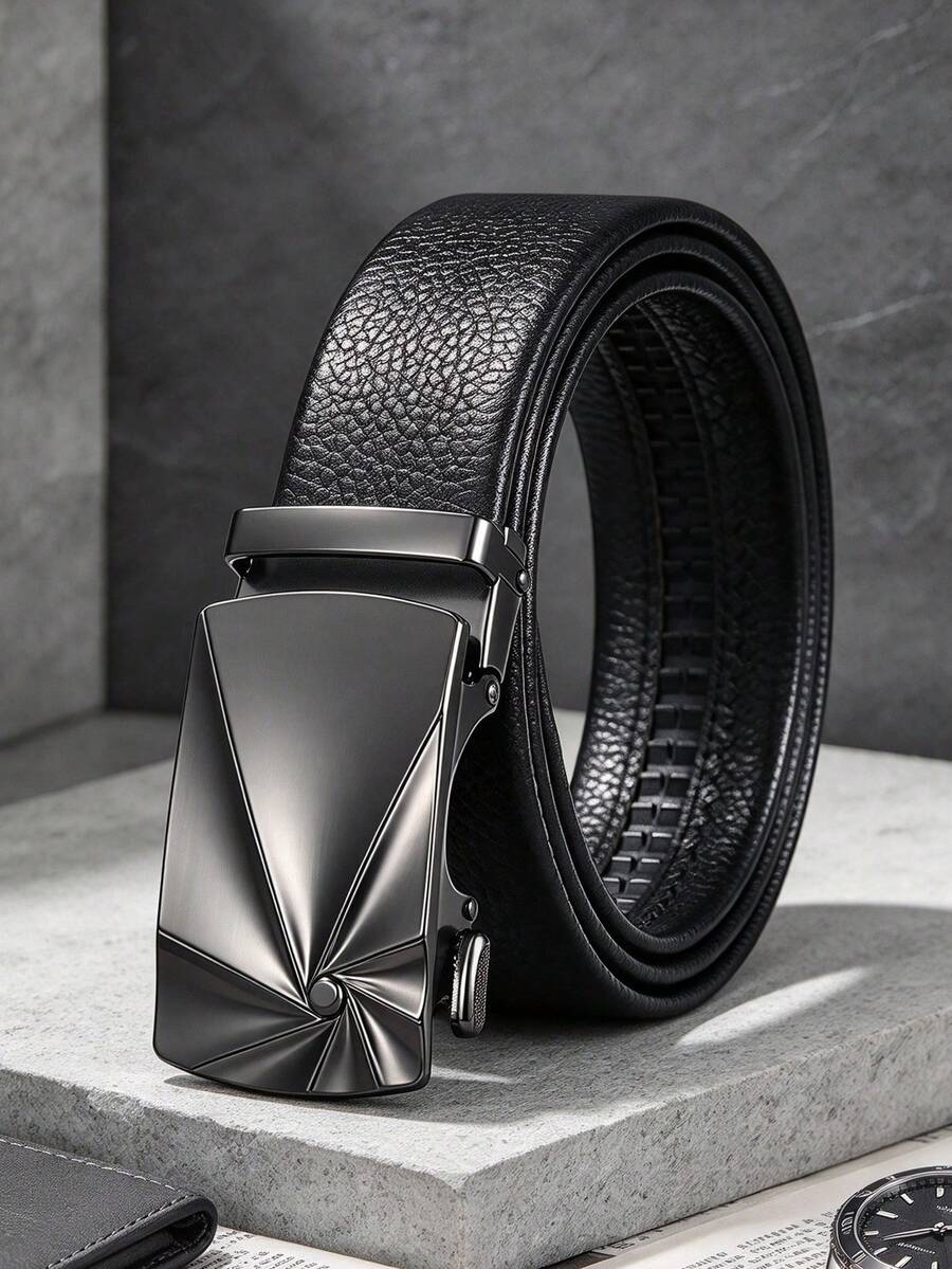 Men's Automatic Buckle Belt, Wear-Resistant Adjustable Belt, Versatile For Business And Leisure, Suitable For Daily Gift Accessories - Multicolor - View 1