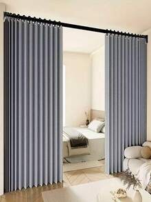 Foldable Vertical Strip Room Divider Curtain, Home Air Conditioner Wind Block Curtain, Simple Privacy Partition Fabric Curtain For Living Room And Bedroom - Multicolor - View 8