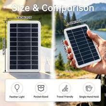 1PC Portable Solar Panel With USB Output Port Compact Solar Charger For Bluetooth Earphones Small Flashlight Fan Electronic Watch Outdoor Camping Hiking Emergency Power Small Devices Only Not For Phones - View 2