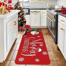 Christmas Decor Kitchen Mat Set, Cute Santa Claus Pattern, Fun Machine Washable Carpet With Non-Slip Backing, Indoor/Outdoor Use, Holiday Gift Home Decor Rug, Multiple Sizes Available, Suitable For Bathroom, Kitchen, Bedroom, Hallway, Dining Room, Living Room, Indoor/Outdoor Entrance And Other Areas - A - View 1