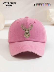 1pc Leopard Print Reindeer Theme Baseball Cap, Warm Windproof Lightweight Comfortable Multi-Functional Baseball Cap, Unisex Vintage Washed Hat, Suitable For Daily Outings And Life Use, Daily Outfit Decorative Hat, Best Gift For Friends - A - View 7