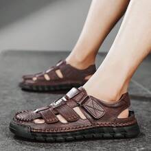 New Korean Style Summer Men's Breathable Casual Roman Sandals, Versatile Beach Shoes - Brown - View 5