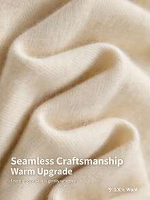 100% Merino Wool Warm Soft Skin-Friendly Beige Christmas Sweater For Autumn/Winter - Beige - View 5