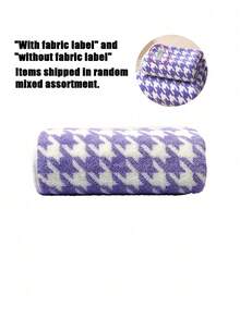 1pc/2pcs-Houndstooth Towel Set, Soft And Fluffy Touch, Absorbent And Quick-Drying, No Shedding. Classic Houndstooth Geometric Print, Simple And Versatile, Sturdy And Durable Edging, Suitable For Home, Hotel Daily Bathing Use, Bathroom Decor Item, Meets Daily Face Washing And Bathing Needs. - Purple - View 13