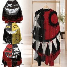 1pc Polyester Barber Cape, Red & Black Monster Face Print Fabric, Garbage Punk Style Apron, Bold Outfit Suitable For Adult Men, Eye-Catching Garment For Salon Services And Personal Home Hair Care - Multicolor - View 10