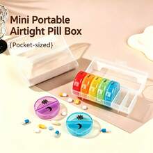 Medicine Box Set, 7-Day Large Capacity Portable Medicine Box Storage Box, Morning And Evening Designed Medicine Containers, Portable Medicine Box, Travel Daily Medicine Storage Box, 7-Day Weekly Medicine Box - one-size - View 2
