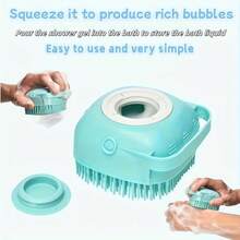1pc Pet Bathing System Brush (Random Color) Cat Massage Brush, Dog Bathing Brush, Built-In Storage - Gentle Pet Brush, Built-In Shampoo Dispenser Massage Bath Brush, Multi-Functional Massage Comb And Cleaning Tool, Ergonomic Handle And Detachable Top, Massage Comb With Shampoo Storage - Massage Comb Teeth, Suitable For Dogs And Cats, Pet Grooming Tool, Pet Safety Tool - View 5