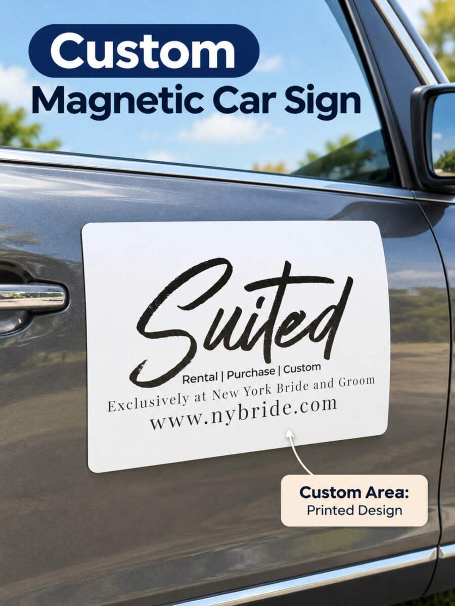 Stiker Magnet Mobil Kustom, Logo yang Dipersonalisasi Sesuai untuk Mobil, Van, Truk Anda, Desain Tahan Air, Stiker Iklan Bergerak untuk Kendaraan Komersial - MultiWarna - View 1