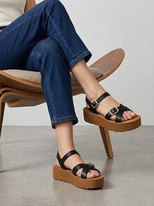 Women Platforms & Wedge Sandals - Black - View 1