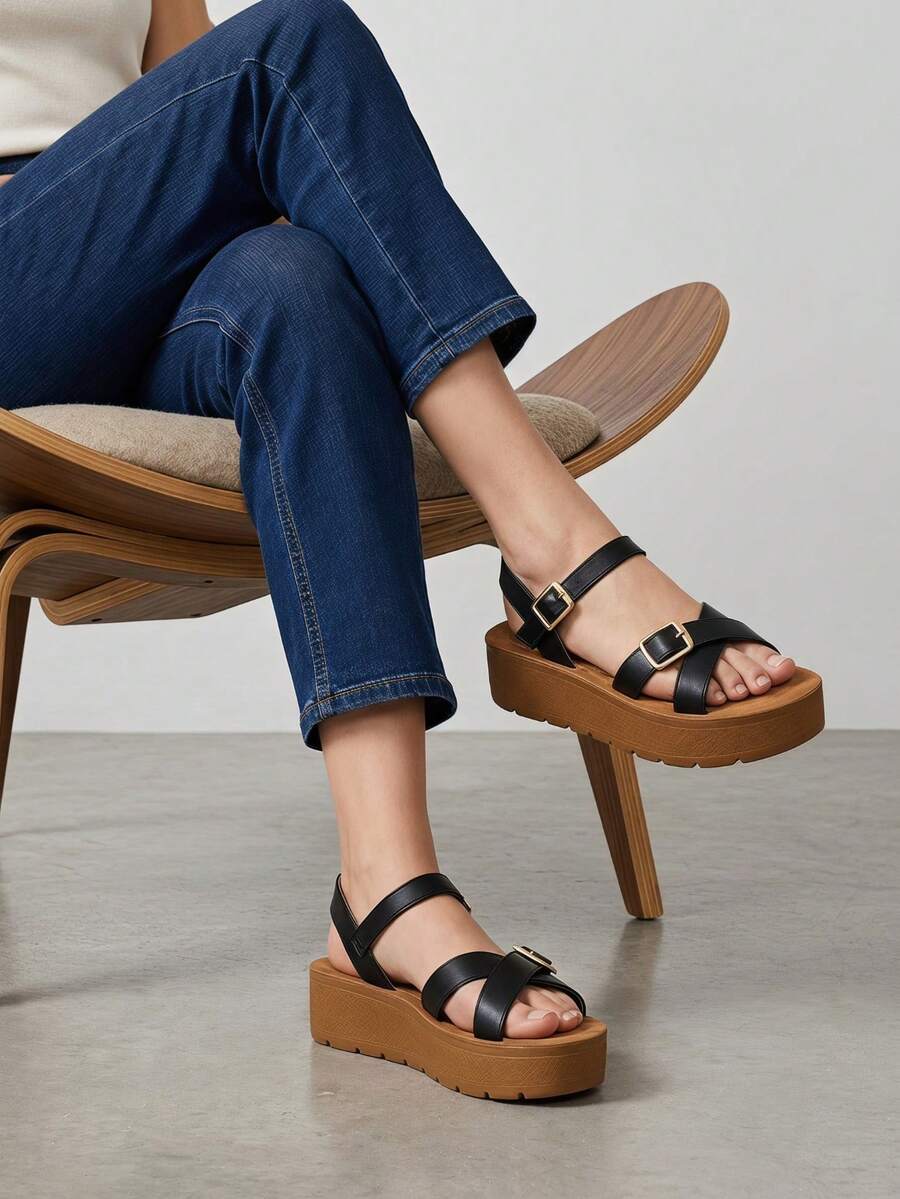 Women Platforms & Wedge Sandals - Black - View 1