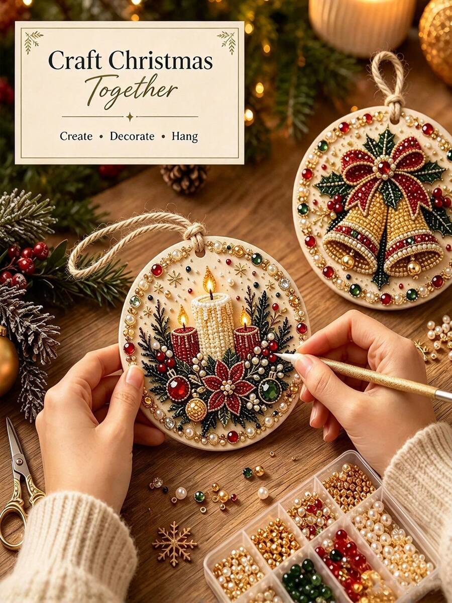 6pcs Christmas Pearl Art DIY Pearl Painting Set, Bedroom Decor Wall Art ...