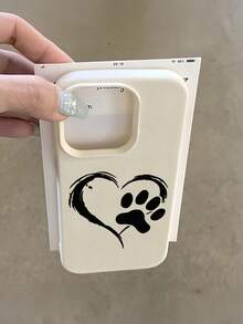 1件 白色黑色線條動物爪印個性化極簡全包覆TPU防摔手機殼，適用於Apple 18 17 16 15 14 13 12 11 Pro Max Air及系列 - 彩色 - 查看 1
