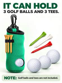 Portable Golf Ball And Tee Bag With Keychain Clip Golf Ball Holder Pouch With Tee Holder Golf Ball Carry Bag Pouch Waterproof Golf Protection Bag For Men Women Golf Enthusiasts Easy To Install And Store Storage Golf Essential Accessories Golf Stuff - Multicolor - View 5