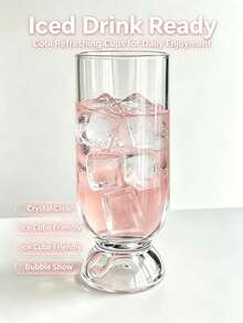 1pc Minimalist Ins Style Fashion New Creative Transparent Glass Cup, Mountain View Cup, Suitable For Home, Water Bar, Restaurant, Party Drinks, Applicable For Juice, Iced Drinks, Tabletop Decoration, Party Water Cup, Home Decor Gift - Transparent - View 4