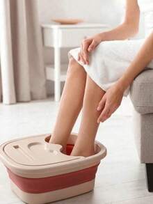 Large Capacity Deep Bucket Portable Home Foot Bath Basin, Healthy Heat-Insulating Foldable Foot Washing Tub With Massage Rollers And Lid Function, Soaking Tired Feet To Relieve Stress, Essential For Home Life - Multicolor - View 4