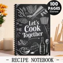 1pc [2D] Flat Spiral Notebooks Hand-Drawn Kitchen Utensils Recipe A5 Coil Notebook 50 Sheets 100 Pages Recording Private Recipes Baking Formulas Back-To-School Gift For Food Lovers Suitable For Back-To-School, Student Notebook - One Book (50 Pages, 100 Pages) - View 8
