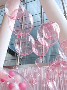 18 Inch Bobo Balloons Crystal Clear Bobo Balloons Pink Random Color Wedding Birthday Party Decoration Balloons Summer Party Theme Decoration - Multicolor - View 1