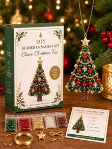 1set DIY Beaded Christmas Decoration Set, Adult Colorful Beads DIY Christmas Tree Decoration Kit, Holiday Craft DIY Kit For Beginners, Gift Box Christmas Beading Project, Christmas Home Decor, Suitable For Tree Decor And Seasonal Gifts - Multicolor - View 13