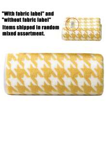 1pc/2pcs-Houndstooth Pattern Towel Set, Soft And Fluffy Touch, Absorbent And Quick-Drying, No Shedding. Classic Houndstooth Geometric Print, Simple And Versatile, Sturdy And Durable Hemming, Suitable For Home, Hotel Daily Bathing Use, Bathroom Decor Item, Meets Daily Face Washing, Bathing And Other Needs. - Yellow - View 13