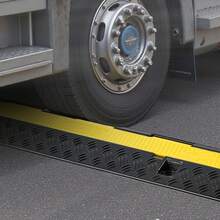 Cable Protector Ramp, 22,000 Lbs/Axle Capacity, 2 Channel Heavy Duty Rubber Cord Hose Wire Cover, 1.3 X 1.2 In Channel, Traffic Speed Bump With Flip-Open Top Cover, For Indoor Outdoor, 1 Pack - Top-open,2 Slot,Rubber,1.2 Inch - View 9