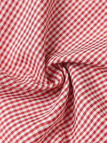 Women Elegant Red Plaid Button Down Shirt Fall Winter Lapel Long Sleeve Loose Casual Christmas Party Blouse Top - Red and White - View 4
