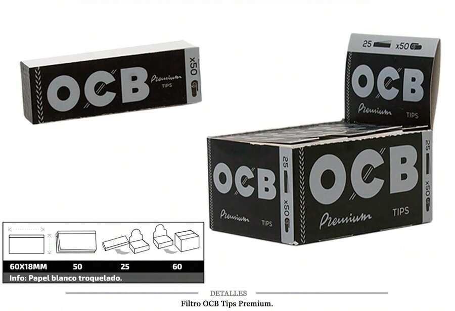 Avant OCB TIPS BLOCS DIE-CUT Cardboard Filter Tips 25x50 PCS - View 1