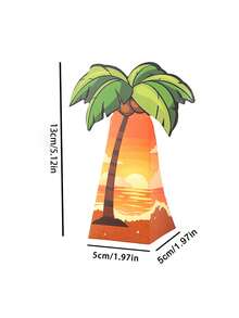 10pcs/Pack Gift Candy Cookie Boxes Paper Boxes Theme Boxes Party Coconut Palm Tree Boxes Popcorn Boxes Beach Coconut Party Suitable For Various Holiday Decoration Paper Boxes - View 12