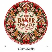 1件裝薑餅屋與薑餅人圖案聖誕樹裙，優雅配色節日裝飾，5種尺寸，中性節日禮物，適用於居家與派對聖誕家居裝飾 - 薑餅屋薑餅人 - 查看 14