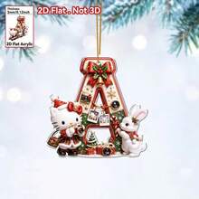 Funko Hello Kitty & Rabbit 26 Letters 2D Flat Acrylic Christmas Hanging Decor, Personalized Letter Ornament, Christmas Tree Pendant, Holiday Home Party Car Interior Decoration Gift - Multi-color - View 16