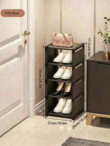 Adjustable 4/6/8 Tier Shoe Rack - No Tools Assembly, Space Saving For Entryway, Dorm And Closet | Sturdy Multi-Tier Men And Women's Sneaker Organizer | Slim Modern Design, White/Black - Holds 12-24 Pairs Of Shoes | Non-Slip & Rust-Proof - Perfect For Apartments And Small Spaces! - Multicolor - View 15