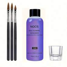 Bộ sơn móng acrylic nhanh khô 150ml 2 món, gồm 3 cọ và 2 cốc thủy tinh | Phù hợp cho móng acrylic và gel, nối móng, làm móng tại nhà chất lượng salon - Nhiều màu - Xem 9