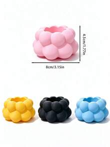 Artistic Spherical Bubble Mini Planter, 3D Printed One-Piece Molded, Full Layer Bubble Appearance. Minimalist Versatile Design Suitable For Any Scene, Used For Planting Mini Green Plants, Beautifying Desks, Holiday Atmosphere Home Gift. - Multicolor - View 10