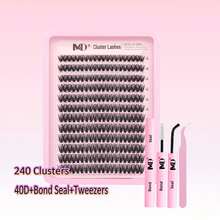 DIY Lash Extension Kit 300-1860Pcs D Curl 4 Styles Individual Lash Clusters Lash Bond And Seal,Quick Tweezers Eyelash Brush Mini Applicator - Black - View 18