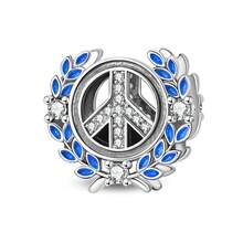 Pandach 1pc S925 Sterling Silver Beaded Charm, Multi-Style Original Bracelet Necklace DIY Pendant Chain Jewelry Making Accessory, Includes Sister Letter, Compass, Peace Symbol Design, Zirconia Inlaid Resin Craft, Exquisite Perforated Beads, Suitable For Handmade Jewelry, Gift Accessory, Compatible With Mainstream Bracelet Bases - Multicolor - View 15