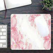 1pc Pink Cherry Blossom Pattern Large Extended Gaming Mouse Pad, Non-Slip Rubber Base, Stitched Edges, Keyboard & Mouse Desk Mat, Suitable For Office, Home, Gaming, Study, Exquisite Gift - View 11