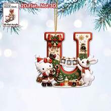 Funko Hello Kitty & Rabbit 26 Letters 2D Flat Acrylic Christmas Hanging Decor, Personalized Letter Ornament, Christmas Tree Pendant, Holiday Home Party Car Interior Decoration Gift - Multi-color - View 23