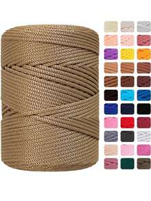 230g/Roll Lightweight Nylon Rope, Hollow Braided Yarn, 3mm Thick, Soft Matte Ice Silk Texture, Suitable For DIY Crochet And Knitting, Ideal For Making Hats, Bags And Handmade Crafts, Crochet Accessories - Multicolor - View 11