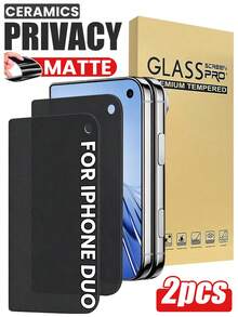 2 Packs [2026 New] Matte Privacy Screen Protector Compatible With Iphone Duo – Soft Film, Anti-Spy, Anti-Glare, Bubble Free, Easy Install, Case Friendly - Black - View 1