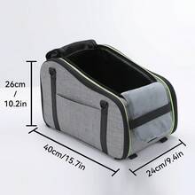 Pet Car Center Console Armrest Seat Bag - Foldable Center Console Bag, Suitable For Car Travel And Outdoor Walks, Applicable For Cats/Dogs Car Travel Bag - Foldable Pet Travel Bag - Grey - View 2