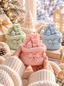 3D Gift Bag Box Shaped Silicone Mold With Gift Bag Design - Suitable For Resin Casting, Candle Making And Clay Crafts, DIY Wax Art, Resin Crafts And Holiday Decorations - Christmas Gift Bag Mold - View 1