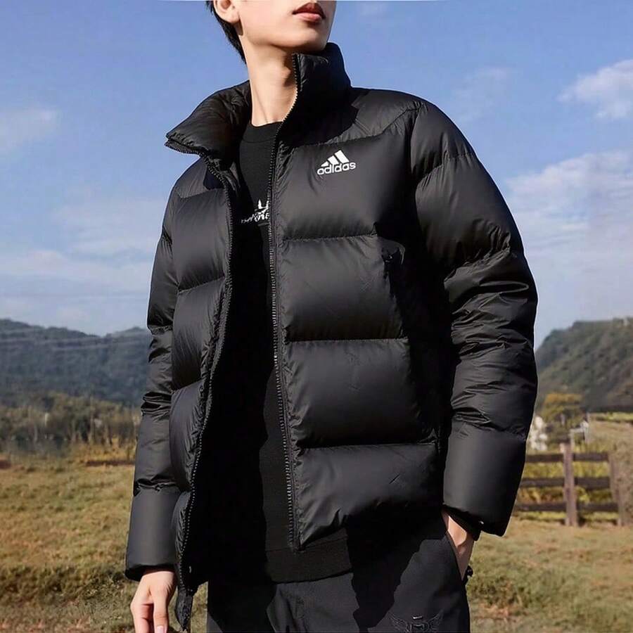Adidas BB DOWN J 男款輕量舒適休閒運動立領羽絨填充夾克 KF8760