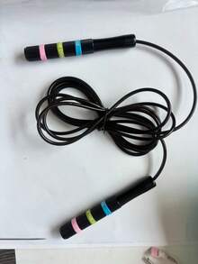 1pc Lightweight Speed Jump Rope With Ergonomic Non-Slip Handles And Colorful Silicone Anti-Slip Rings. Flexible Black Rope Supports Length Adjustment To Fit Different Users. Smooth Rotation Prevents Tangling During Jumping. Suitable For Daily Aerobic Exercise, Backyard Party Games And Outdoor Fitness Activities. Compact And Easy To Store Jump Rope - A - View 14