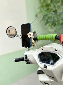 Creative Small Flower Phone Holder For Electric Scooter, Motorcycle, Bicycle, Delivery Rider, Driver, Essential Navigation Support Bracket, Portable Phone Mount - A - View 6