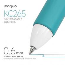 Languo 45-Color Retractable Neutral Pen Set - Erasable, Fine Tip (0.6mm), 3-Pack 9 Colors (1 Pen 3 Colors), Multiple Vibrant Colors, Gel Pen Set, Eyeliner Pen, Needle Pen, Ballpoint Pen, Perfect For Vibrant Color Writing And Sketching, Smooth Writing, Used For Painting, Highlighting, Note-Taking, Making Manuals, Office Use - Multicolor - View 4